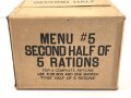 U.S. WWII, Carton, Ration, Menu N° 5, second Half of 5 rations. Dated March 1945