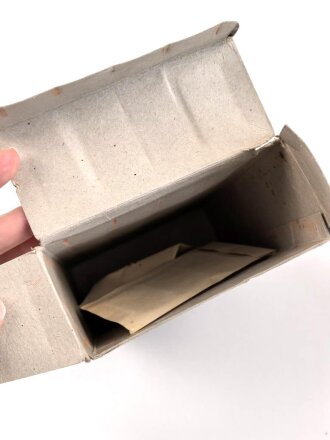 U.S. Army WWII, empty cardboard box for "10 First Aid Packets" Carlisle red