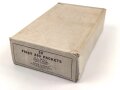 U.S. Army WWII, empty cardboard box for "10 First Aid Packets" Carlisle red