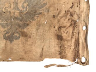 Lanzenflagge Preussen. getragenes Kammerstück mit starken Altersspuren