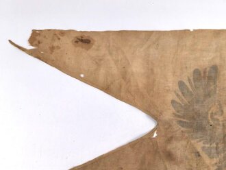 Lanzenflagge Preussen. getragenes Kammerstück mit starken Altersspuren