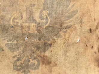 Lanzenflagge Preussen. getragenes Kammerstück mit starken Altersspuren