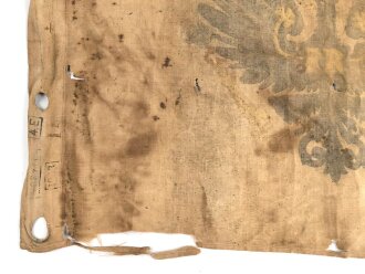 Lanzenflagge Preussen. getragenes Kammerstück mit starken Altersspuren