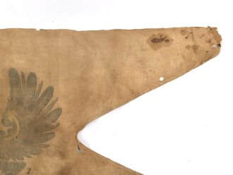 Lanzenflagge Preussen. getragenes Kammerstück mit starken Altersspuren