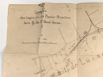 1. Weltkrieg, zwei Lagepläne für Pionier Munition in "Sorel Ferme und Azannes"
