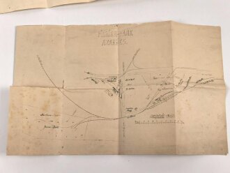 1. Weltkrieg, zwei Lagepläne für Pionier Munition in "Sorel Ferme und Azannes"
