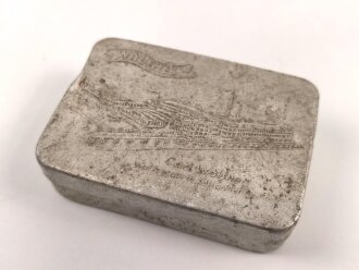 Blechdose Carl Walther Waffenfabrik Zella Mehlis/Thür.. Ungereinigt, ein Reinigungstuch inliegend