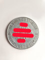 "Die Saar für Hitlerdeutschland  1.III.1935" Aluminiummarke anlässlich der Saarabstimmung. Durchmesser 23mm, guter Zustand