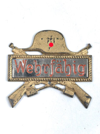 Blechabzeichen "Wehrfähig" Breite 36mm,...