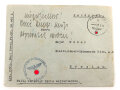 Feldpostbrief von 1944 an einen Major bezüglich Beglaubigung von Sturmtagen