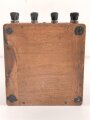 Wheatstone Meßbrücke ( Messeinrichtung zur Messung von elektrischen Widerständen). Größe des Holzgehäuses etwa 18 x 19 x 9cm