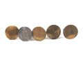 Fünf Stück Gegenhaken für Auszeichnungen. Die Platte je etwa 7mm Durchmesser