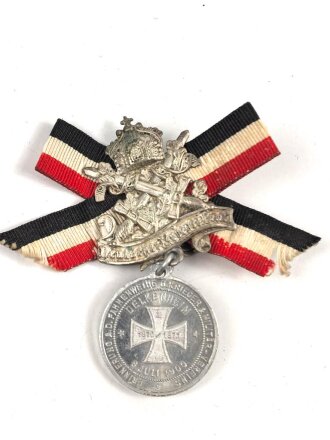 Preussen, tragbare Erinnerungsmedaille anlässlich der Fahnenweihe des Krieger- und Militärvereins Delkenheim 1900.