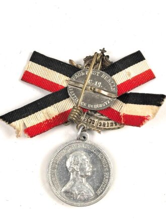 Preussen, tragbare Erinnerungsmedaille anlässlich der Fahnenweihe des Krieger- und Militärvereins Delkenheim 1900.