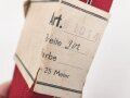 Bündel Ordensband zur Medaille Winterschlacht im Osten. Breite 31mm. In der originalen Banderole. Laut Banderole 25 Meter