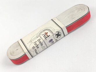 Bündel Ordensband zur Anschlussmedaille 13.März 1938. Breite 15mm. In der originalen Banderole, laut dieser 10 Meter