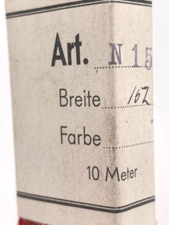 Bündel Ordensband  für die Bandspange zum Kriegsverdienstkreuz 2. Klasse 1939.  15mm Breite. In der originalen Banderole, laut dieser 10 Meter