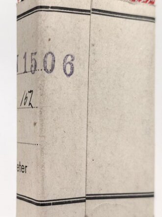 Bündel Ordensband  für die Bandspange zum Kriegsverdienstkreuz 2. Klasse 1939.  15mm Breite. In der originalen Banderole, laut dieser 10 Meter