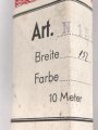 Bündel Ordensband  für die Bandspange zum Kriegsverdienstkreuz 2. Klasse 1939.  15mm Breite. In der originalen Banderole, laut dieser 10 Meter