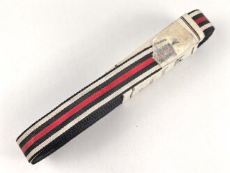 Bündel Ordensband  für die Bandspange zum Ehrenkreuz für Frontkämpfer / Kriegsteilnehmer.  15mm Breite. In der originalen Banderole, laut dieser 10 Meter