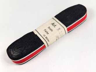 Bündel Ordensband  zur Bandspange für Eisernes Kreuz 2. Klasse 1939.  Breite 15mm . In der originalen Banderole, laut dieser 10 Meter