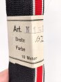 Bündel Ordensband  zur Bandspange für Eisernes Kreuz 2. Klasse 1939.  Breite 15mm . In der originalen Banderole, laut dieser 10 Meter