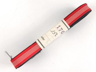 Bündel Ordensband  zur Olympia Erinnerungsmedaille 1936.  Breite 15mm . In der originalen Banderole, laut dieser  10 Meter