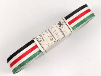 Bündel Ordensband  für die Deutsch-Italienische Erinnerungsmedaille an den Feldzug in Afrika. Breite 25mm, in der originalen Banderole, laut dieser 25 Meter