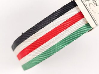 Bündel Ordensband  für die Deutsch-Italienische Erinnerungsmedaille an den Feldzug in Afrika. Breite 25mm, in der originalen Banderole, laut dieser 25 Meter