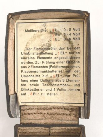 Tasche zum Elementprüfer Wehrmacht, datiert 1937