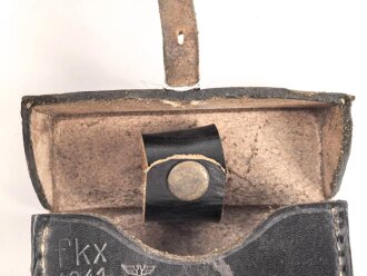 Tasche zum Kopffernhörer 33 der Wehrmacht. Guter Zustand, datiert 1941
