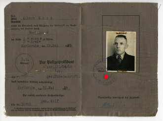 Führerschein - Zweitschrift eines Mannes aus Durlach, datiert 1935