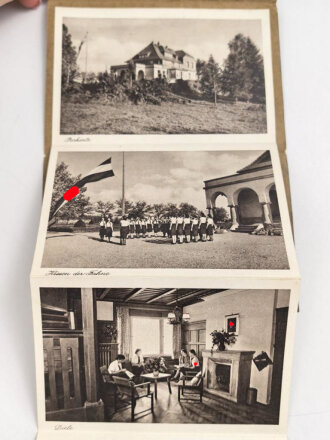 Führerinnen-Schule des Obergaues 13 Hessen-Nassau, 12 Fotos (Drucke) auf Papier in einer Kuvert-Hülle. Maße 9 x13 cm