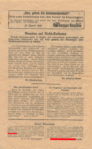 Flugblatt / Handzettel "Wolkiger Beobachter" -...