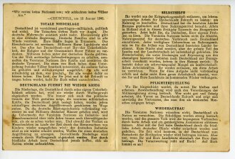 Merkblatt für zur Landarbeit entlassene Deutsche Kriegsgefangene, herausgegeben von der alliierten Militärbehörde
