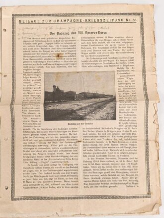 Champagne Kriegs-Zeitung herausgegeben vom VIII. Reserve Korps, 18. Januar 1916