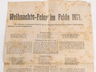 Flandern 1,Weltkrieg, Faltblatt "Weihnachtsfeier im...