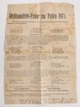 Flandern 1,Weltkrieg, Faltblatt "Weihnachtsfeier im Felde 1914", Maße etwa 31 x 43cm