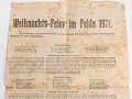 Flandern 1,Weltkrieg, Faltblatt "Weihnachtsfeier im Felde 1914", Maße etwa 31 x 43cm