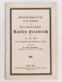 Gedächtnispredigt bei der Trauerfeier für "Seine hochselige Majestät Kaiser Friedrich" am 24. Juni 1888