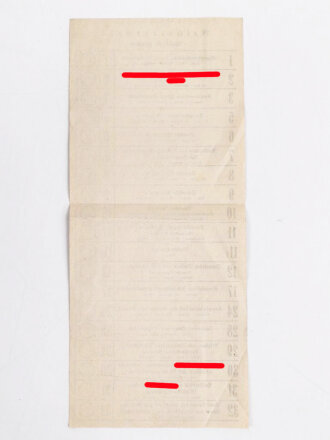 Wahlzettel Reichstagswahl - Wahlkreis Franken
