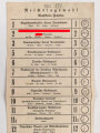 Wahlzettel Reichstagswahl - Wahlkreis Franken