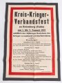 Kreis-Krieger-Verbandsfest Plakat, 43 x 61 cm, datiert 1925, in der Mitte leicht gerissen