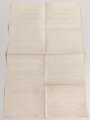 Kontrollrat - Verordnung: "Gesetz Nr. 8, Ausschaltung und Verbot der militärischen Ausbildung", datiert 1945, Maße 42 x 65 cm