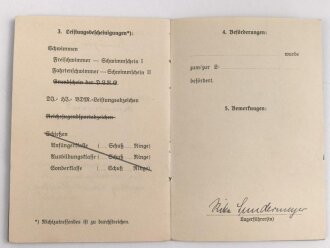 Konvolut eines BDM Mädel aus Frankfurt / Main, Landjahr Ausweis (ausgefüllt, Leistungsbuch BDM blanko und 2 Hefte "Führerinnen-Dienst", datiert 1938
