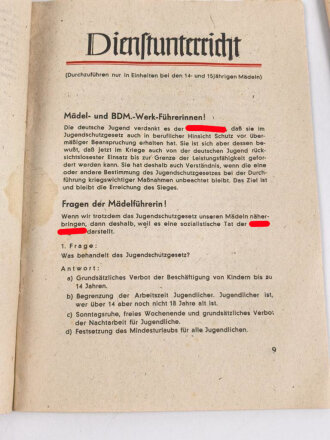 Konvolut eines BDM Mädel aus Frankfurt / Main, Landjahr Ausweis (ausgefüllt, Leistungsbuch BDM blanko und 2 Hefte "Führerinnen-Dienst", datiert 1938
