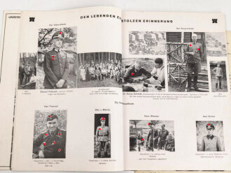 Mauxion Schokolade " Kriegsbilder Chronik 1939-1942" , etwa fünfzigseitiges Heft die Mitarbeiter im Krieg betreffend, mit vielen Anlagen, der Rücken gerissen, etwa über DIN A4