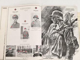 Mauxion Schokolade " Kriegsbilder Chronik 1939-1942" , etwa fünfzigseitiges Heft die Mitarbeiter im Krieg betreffend, mit vielen Anlagen, der Rücken gerissen, etwa über DIN A4