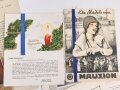 Mauxion Schokolade " Kriegsbilder Chronik 1939-1942" , etwa fünfzigseitiges Heft die Mitarbeiter im Krieg betreffend, mit vielen Anlagen, der Rücken gerissen, etwa über DIN A4
