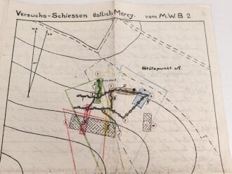 Karte und Anschreiben Versuchs-Schiessen östlich...